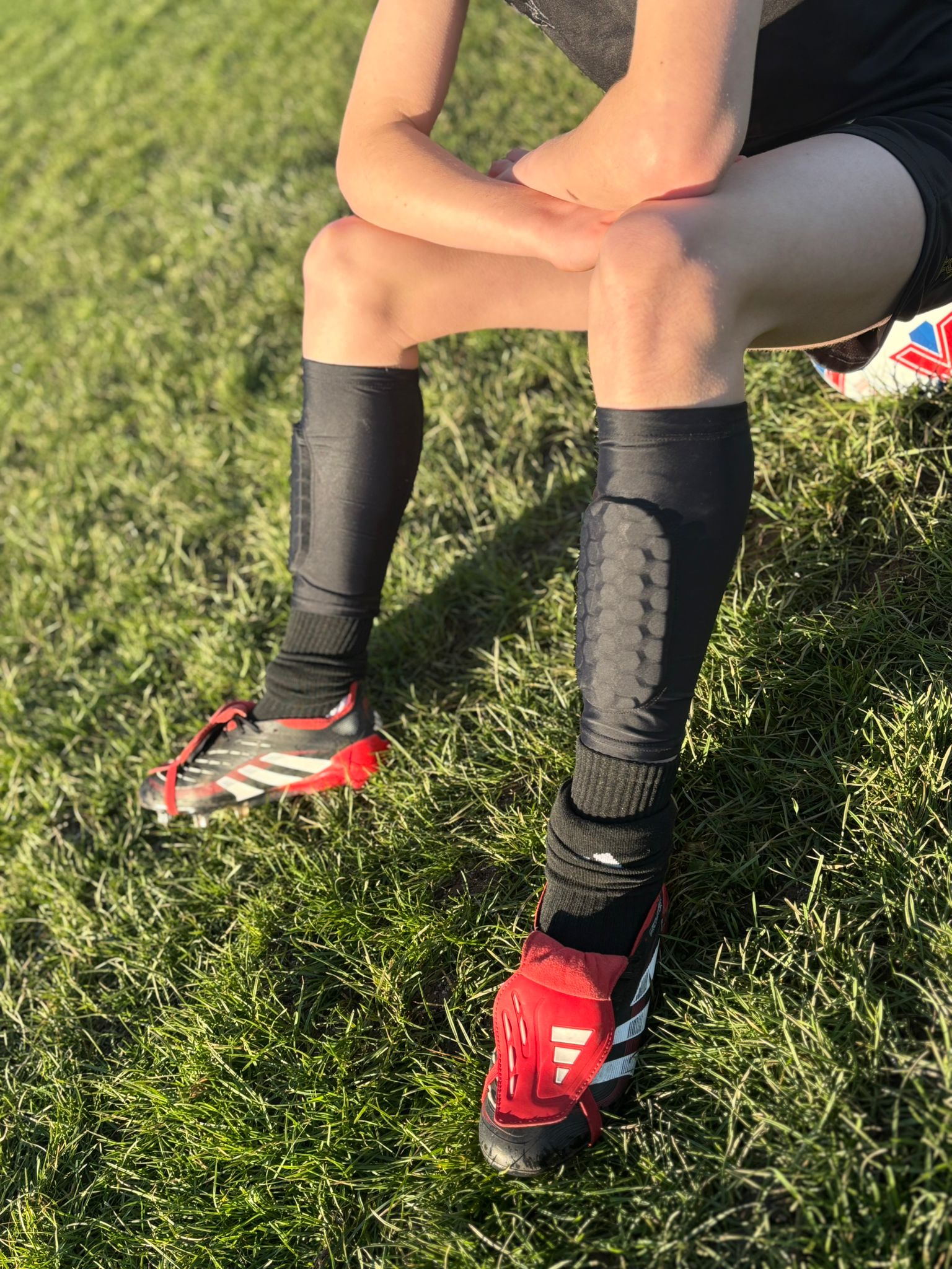 Hattrix Stay Locked™ Compression Shin Pads No-Tape Secure Fit Technology