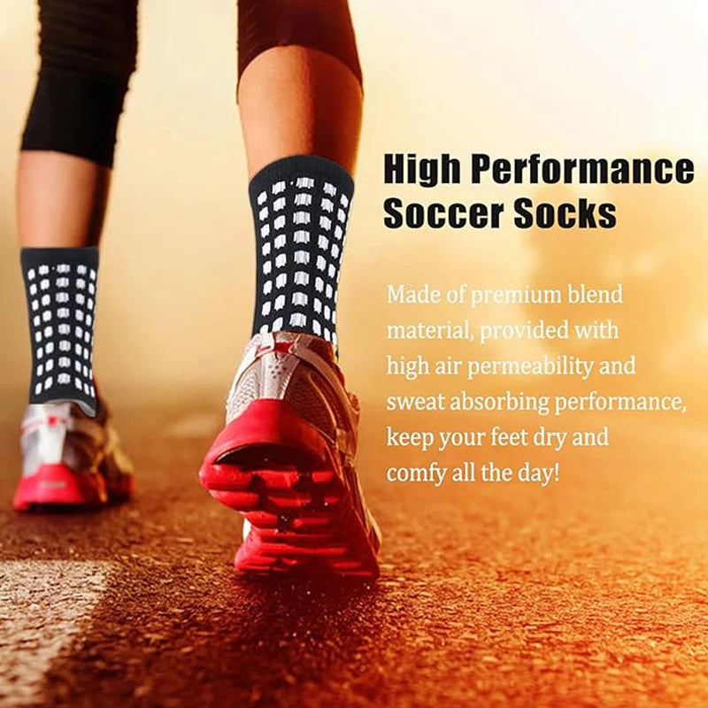 3 Pairs Non-Slip Grip Football Socks