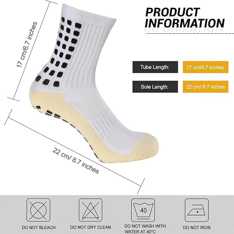 3 Pairs Non-Slip Grip Football Socks