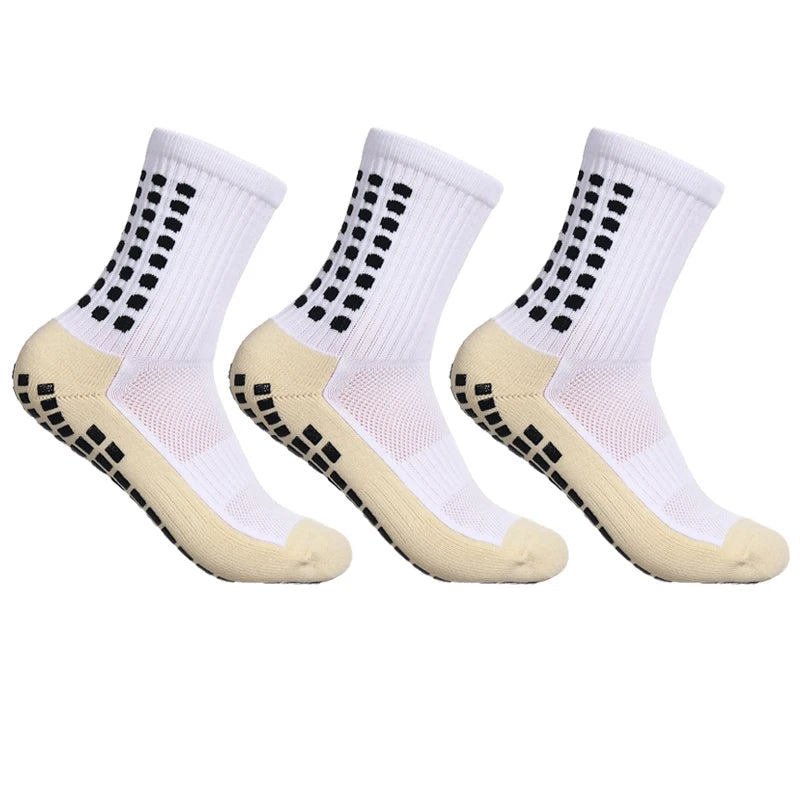 3 Pairs Non-Slip Grip Football Socks