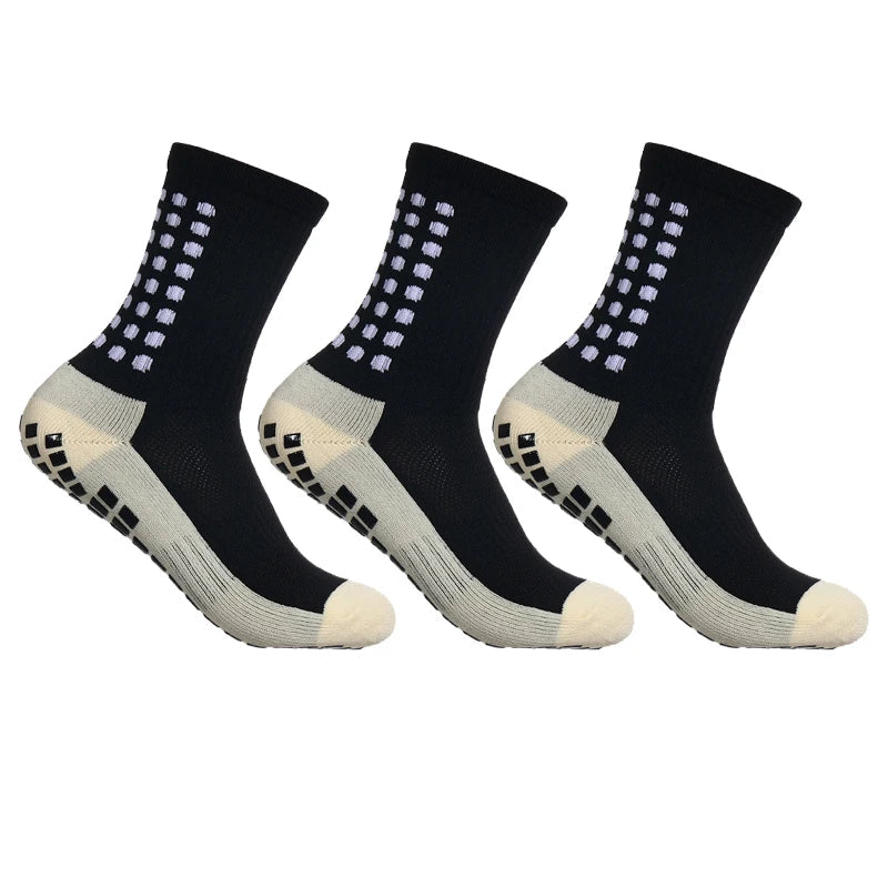 3 Pairs Non-Slip Grip Football Socks