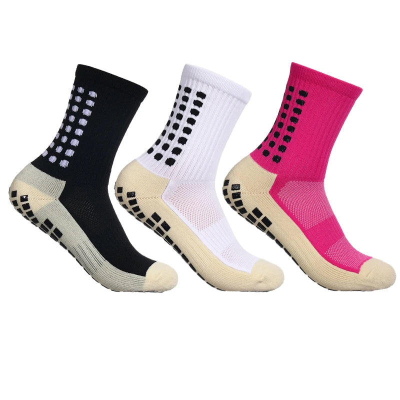 3 Pairs Non-Slip Grip Football Socks