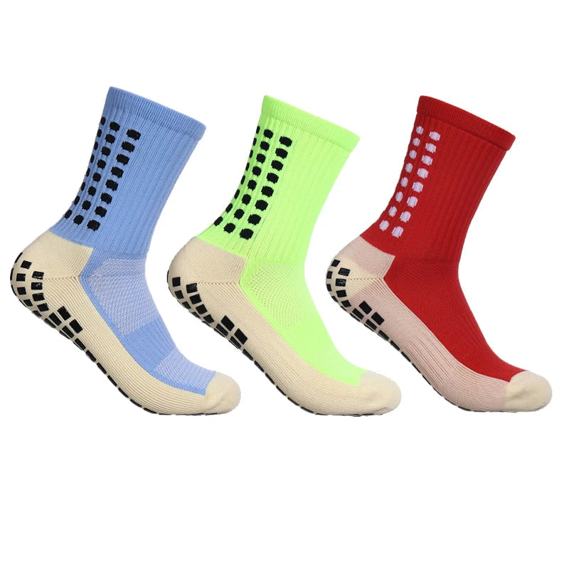 3 Pairs Non-Slip Grip Football Socks