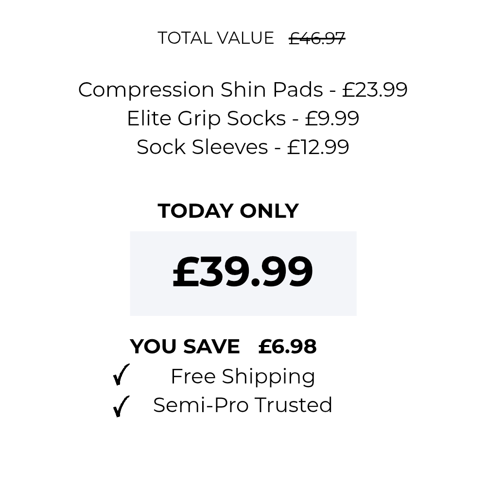Football Shin Pads, Grip Socks & Sock Sleeves Bundle | Hattrix