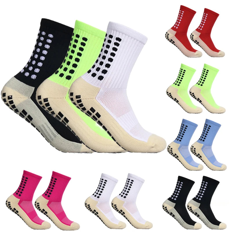 3 Pairs Non-Slip Grip Football Socks